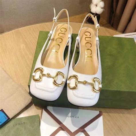 white gucci block heel|gucci 6 inch heels.